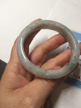 Load image into Gallery viewer, 53.7mm certificated Type A 100% Natural light green white Jadeite Jade bangle S89-7060