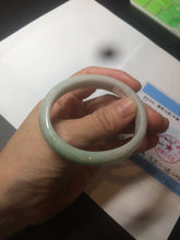 Load image into Gallery viewer, 51.5mm certified 100% natural Type A sunny green/white oval jadeite jade bangle BH57-6125