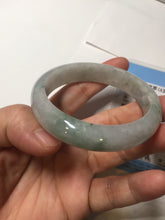 Load image into Gallery viewer, 53.7mm certificated Type A 100% Natural light green white Jadeite Jade bangle S89-7060