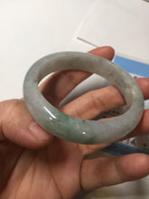 Load image into Gallery viewer, 53.7mm certificated Type A 100% Natural light green white Jadeite Jade bangle S89-7060