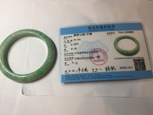 Load image into Gallery viewer, 60mm Certified Type A 100% Natural sunny green gray Jadeite Jade bangle BG234-9885
