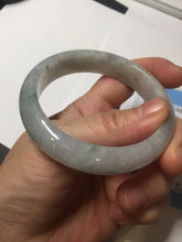 Load image into Gallery viewer, 53.7mm certificated Type A 100% Natural light green white Jadeite Jade bangle S89-7060