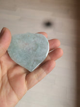 Load image into Gallery viewer, 100% Natural type A light green/white concentric hearts/pinky promise(执子之手,与子偕老) jadeite Jade pendant necklace AZ74