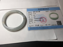 Load image into Gallery viewer, 59.5mm Certified Type A 100% Natural icy watery light green blue Jadeite Jade bangle BN68-2596