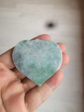 Load image into Gallery viewer, 100% Natural type A light green/white concentric hearts/pinky promise(执子之手,与子偕老) jadeite Jade pendant necklace AZ74
