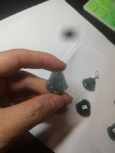 Load image into Gallery viewer, 100% Natural blue gray green  Guatemala jadeite Jade  happy buddha pendant group BH58