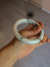 Load image into Gallery viewer, 62.7mm Certified Type A 100% Natural light green/white/brown/purple Jadeite Jade bangle AH84-0438
