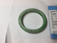 Load image into Gallery viewer, 50mm Certified Type A 100% Natural sunny green gray Oval shape Jadeite Jade bangle BG235-9903