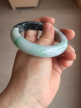 Load image into Gallery viewer, 53.5mm certified 100% natural Type A sunny green dark green purple jadeite jade bangle AA34-4258
