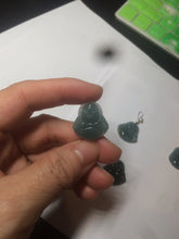 Load image into Gallery viewer, 100% Natural blue gray green  Guatemala jadeite Jade  happy buddha pendant group BH58