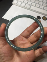 Load image into Gallery viewer, 61mm Certified Type A 100% Natural icy watery dark green/blue/gray/black slim round cut Guatemala Jadeite bangle BP29-7056