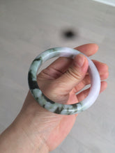 Load image into Gallery viewer, 56.3mm certified 100% natural Type A dark green/purple  jungle camouflage color jadeite jade bangle AX77-5285