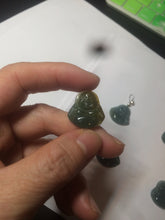 Load image into Gallery viewer, 100% Natural blue gray green  Guatemala jadeite Jade  happy buddha pendant group BH58