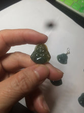 Load image into Gallery viewer, 100% Natural blue gray green  Guatemala jadeite Jade  happy buddha pendant group BH58