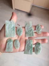 Load image into Gallery viewer, 100% Natural type A light green safe and sound pendant with the carved hieroglyph of "Buddha" jadeite Jade pendant group B99