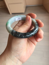 Load image into Gallery viewer, 53.5mm certified 100% natural Type A sunny green dark green purple jadeite jade bangle AA34-4258