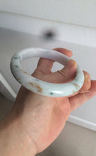 Load image into Gallery viewer, 62.7mm Certified Type A 100% Natural light green/white/brown/purple Jadeite Jade bangle AH84-0438