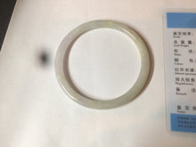 Load image into Gallery viewer, 55.5mm Certified type A 100% Natural light purple/white/green slim round cut Jadeite bangle BF74-2550