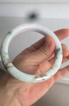 Load image into Gallery viewer, 62.7mm Certified Type A 100% Natural light green/white/brown/purple Jadeite Jade bangle AH84-0438
