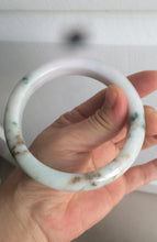 Load image into Gallery viewer, 62.7mm Certified Type A 100% Natural light green/white/brown/purple Jadeite Jade bangle AH84-0438