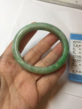 Load image into Gallery viewer, 50mm Certified Type A 100% Natural sunny green gray Oval shape Jadeite Jade bangle BG235-9903