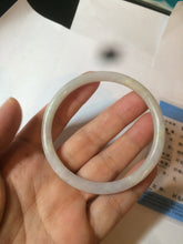 Load image into Gallery viewer, 55.5mm Certified type A 100% Natural light purple/white/green slim round cut Jadeite bangle BF74-2550