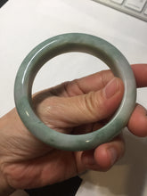 Load image into Gallery viewer, 56.3mm certified 100% natural type A light green white chubby jadeite jade bangle BQ62-6872