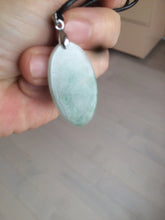 Load image into Gallery viewer, 100% Natural type A light green safe and sound pendant with the carved hieroglyph of "Buddha" jadeite Jade pendant group B99