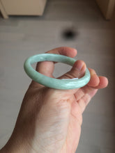 Load image into Gallery viewer, 49mm certified 100% natural Type A light green/white oval jadeite jade bangle BG28-5445