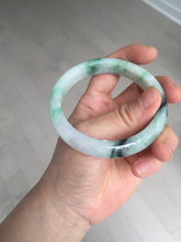 Load image into Gallery viewer, 56.9mm 100% natural Type A sunny green white purple jadeite jade bangle BN6-8241