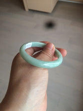 Load image into Gallery viewer, 49mm certified 100% natural Type A light green/white oval jadeite jade bangle BG28-5445