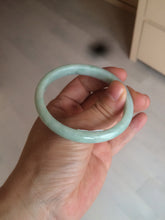 Load image into Gallery viewer, 49mm certified 100% natural Type A light green/white oval jadeite jade bangle BG28-5445