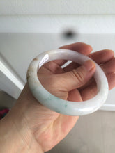 Load image into Gallery viewer, 61.2mm Certified Type A 100% Natural light green/white/brown/purple Jadeite Jade bangle AH82-0480
