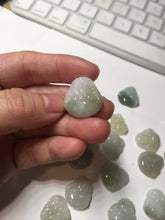 Load image into Gallery viewer, 100% Natural type A icy watery light green white small happy Buddha (拇指佛) jadeite Jade pendant group F131