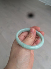Load image into Gallery viewer, 49mm certified 100% natural Type A light green/white oval jadeite jade bangle BG28-5445