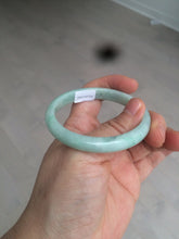 Load image into Gallery viewer, 49mm certified 100% natural Type A light green/white oval jadeite jade bangle BG28-5445