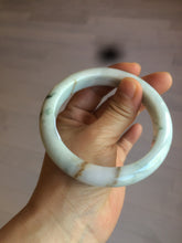 Load image into Gallery viewer, 60.5mm Certified Type A 100% Natural light green/white/brown Jadeite Jade bangle AH81-0428