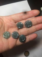 Load image into Gallery viewer, 100% Natural blue gray green  Guatemala jadeite Jade flower pendant group BH61