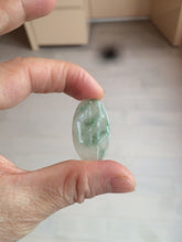 Load image into Gallery viewer, 100% Natural type A light green safe and sound pendant with the carved hieroglyph of "Buddha" jadeite Jade pendant group B99