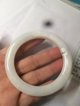 Load image into Gallery viewer, 54.9mm certified 100% Natural white/beige round cut nephrite Jade bangle HT89-7851
