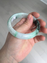 Load image into Gallery viewer, 53.9mm 100% natural Type A sunny green white purple jadeite jade bangle BN4-8233