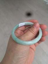 Load image into Gallery viewer, 49mm certified 100% natural Type A light green/white oval jadeite jade bangle BG27-5447