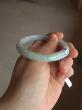 Load image into Gallery viewer, 51.5mm certified Type A 100% Natural sunny green purple oval Jadeite Jade bangle AA97-9110