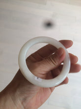 Load image into Gallery viewer, 54.9mm certified 100% Natural white/beige round cut nephrite Jade bangle HT89-7851