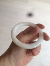 Load image into Gallery viewer, 54.9mm certified 100% Natural white/beige round cut nephrite Jade bangle HT89-7851