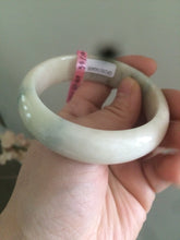 Load image into Gallery viewer, 55mm Certified 100% natural beige/green chubby jadeite jade bangle G70-0469