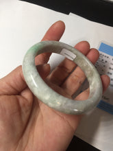 Load image into Gallery viewer, 56.5mm 100% natural type A sunny green/white/purple jadeite jade bangle BM49-8039