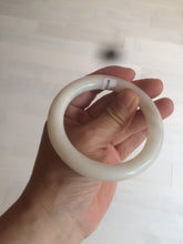 Load image into Gallery viewer, 54.9mm certified 100% Natural white/beige round cut nephrite Jade bangle HT89-7851