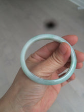Load image into Gallery viewer, 49mm certified 100% natural Type A light green/white oval jadeite jade bangle BG27-5447