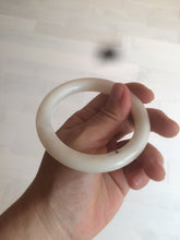 Load image into Gallery viewer, 54.9mm certified 100% Natural white/beige round cut nephrite Jade bangle HT89-7851